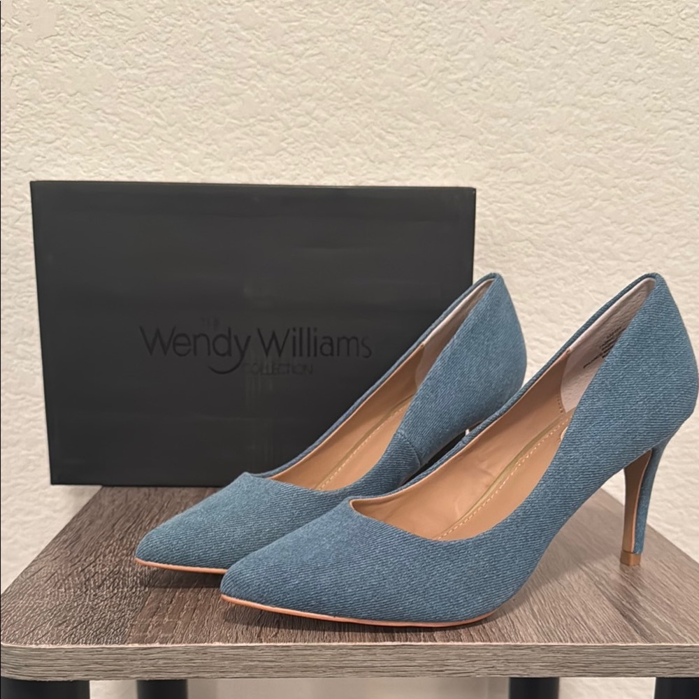 Pointed Toe Denim heels